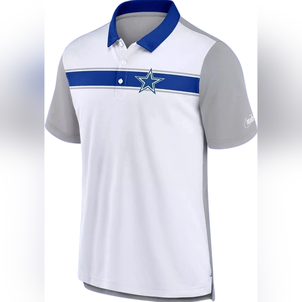 Nike NFL Dallas Cowboys Men's Rewind Blue & Gray Stripes Retro Polo | S, NWT